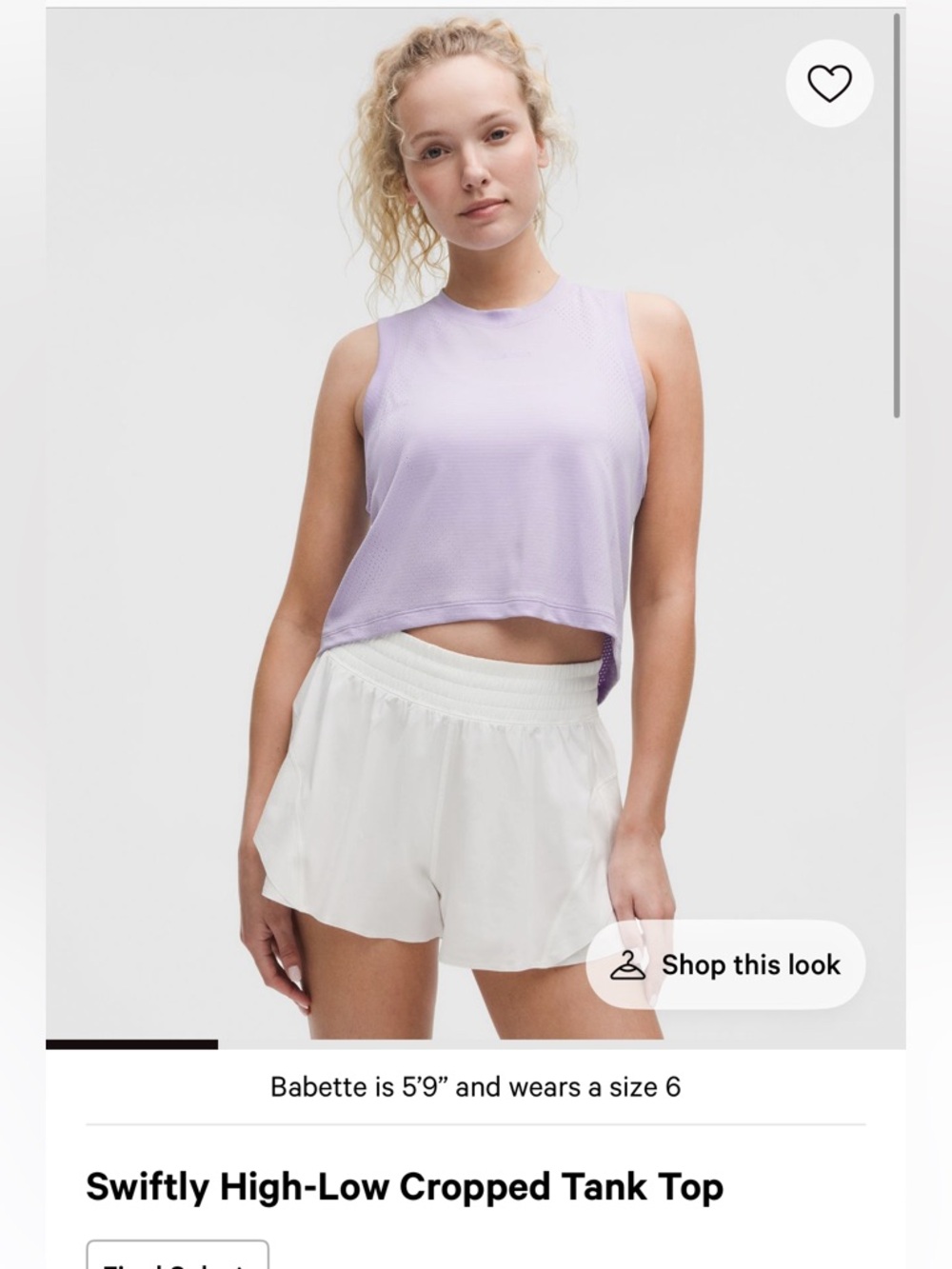 NWT lululemon swiftly High-Low Cropped Tank Top size 4 LFRS